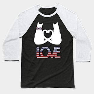 Two white cats in love in american style Baseball T-Shirt